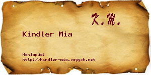 Kindler Mia névjegykártya